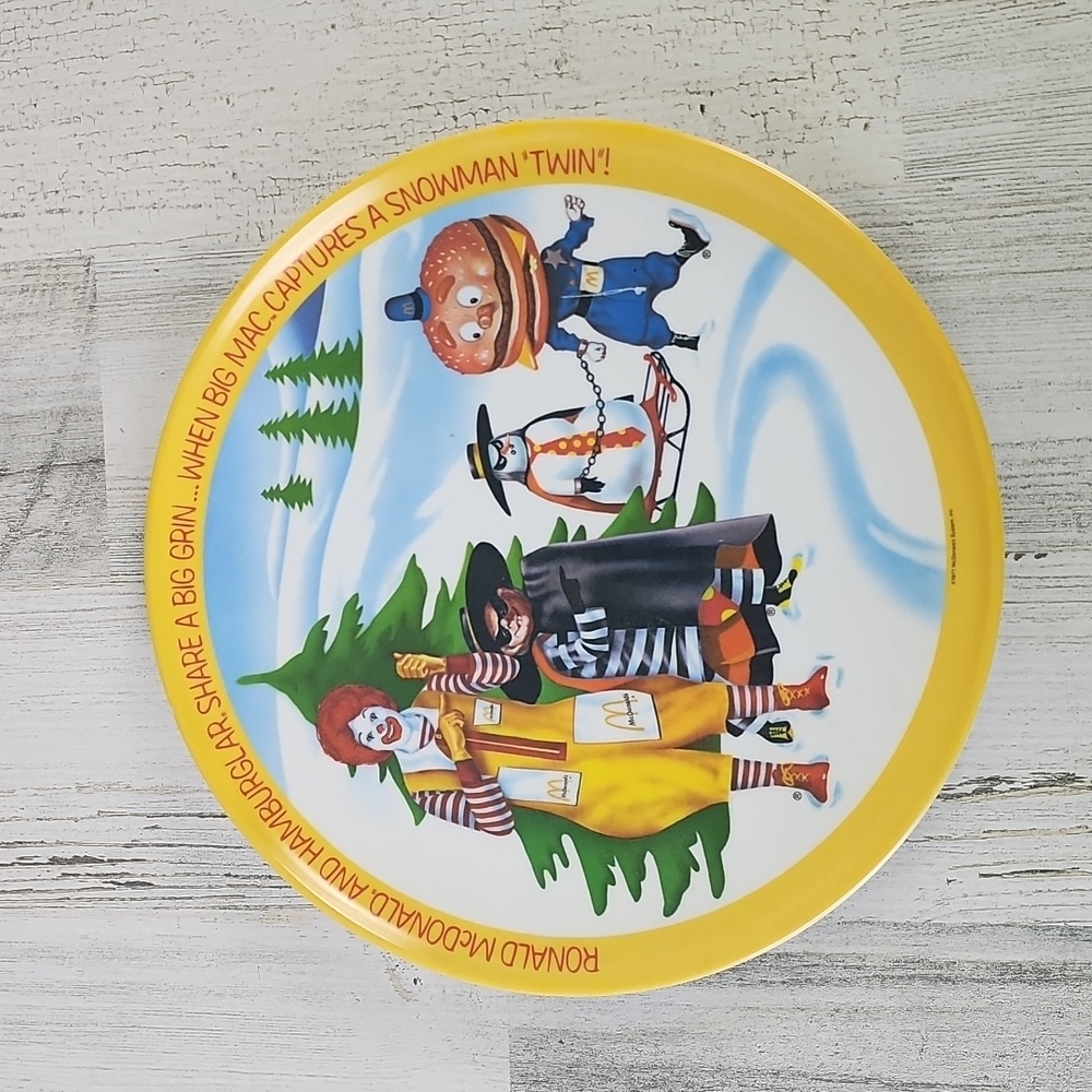 McDonald's character melamine plate 1977 Hamburglar Big Mac Ronald McDonald 10"